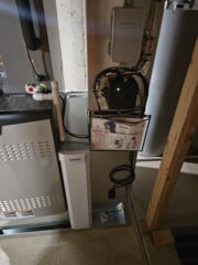 Generator installation outside a suburban home
