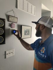 Furnace installation of a high-efficiency unit in a family home