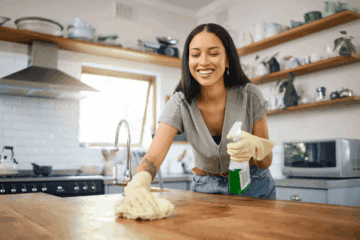 Detailed cleaning for baseboards, cabinets, and door frames