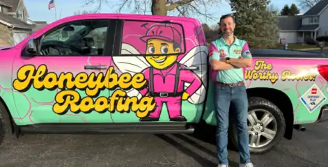 Professional roof installation on a residential home